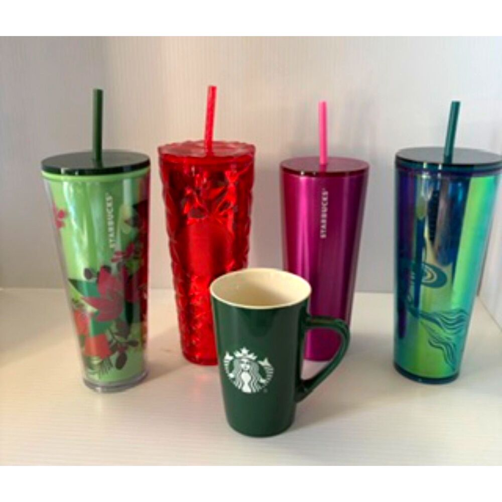 Starbucks Tumblers (4) and Mug(1) Collection0